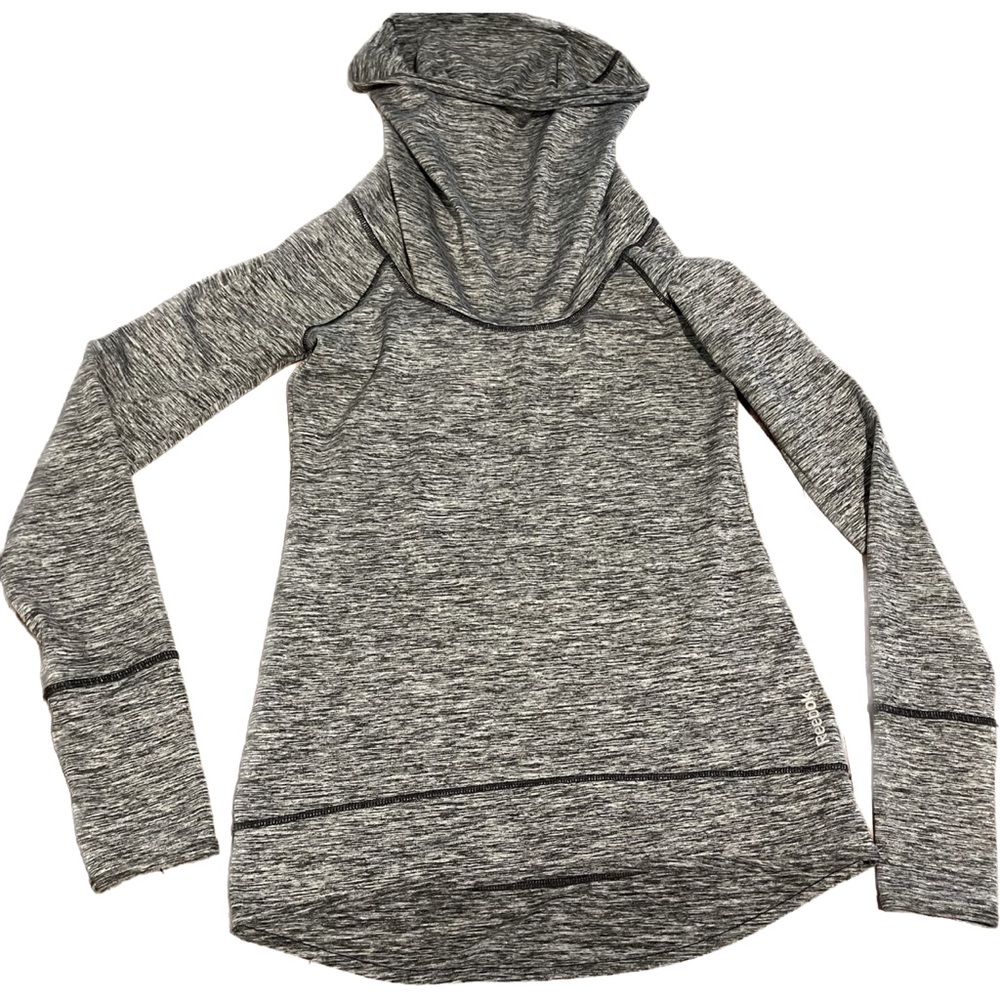 Reebok Women's Play Warm Gray Cowl Loose Neck Pullover Sweatshirt XS